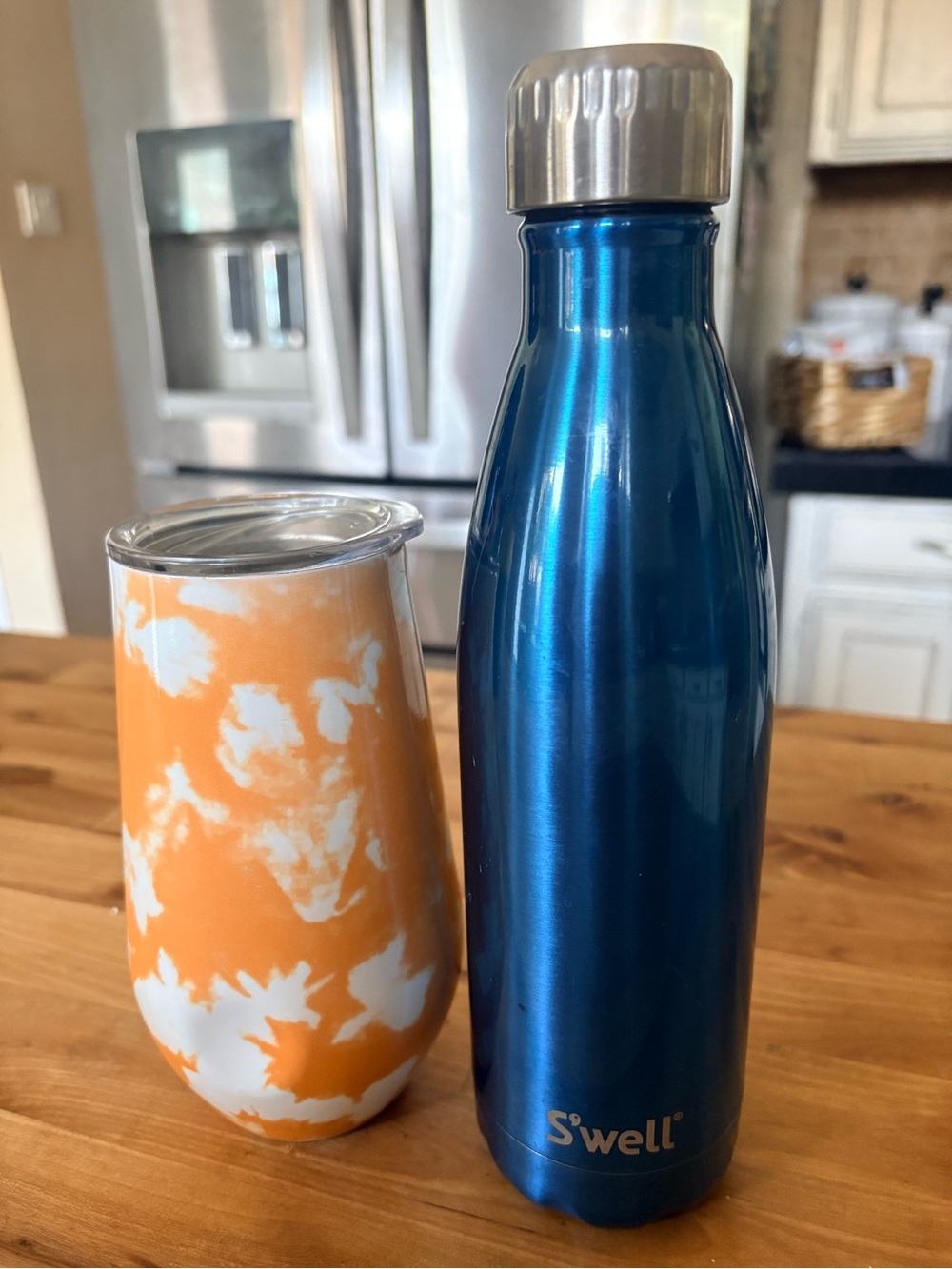 S'well Stainless Steel Insulated Bottle - Blue & orange oversized wine tumbler